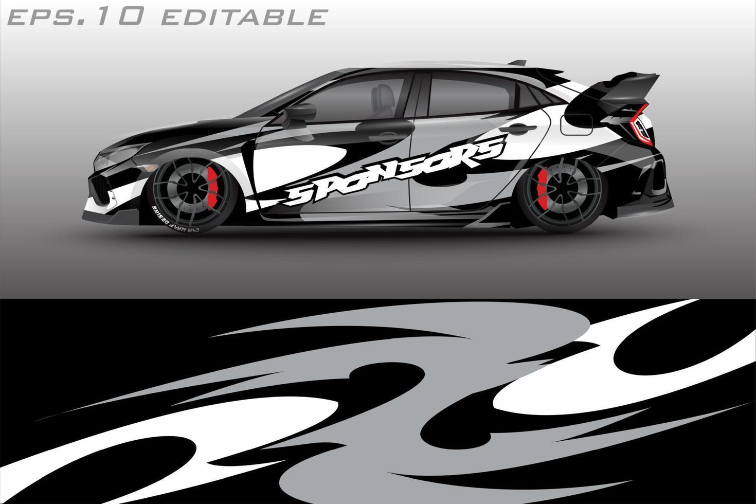 sports car sticker livery vector design