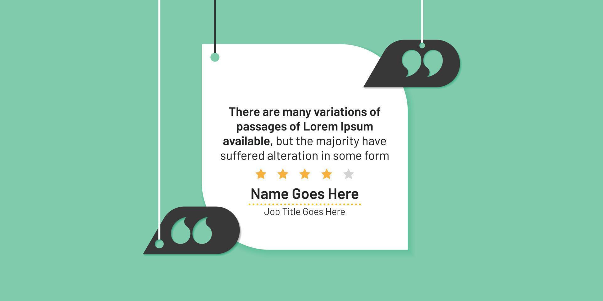 Testimonial quote banner vector illustration template