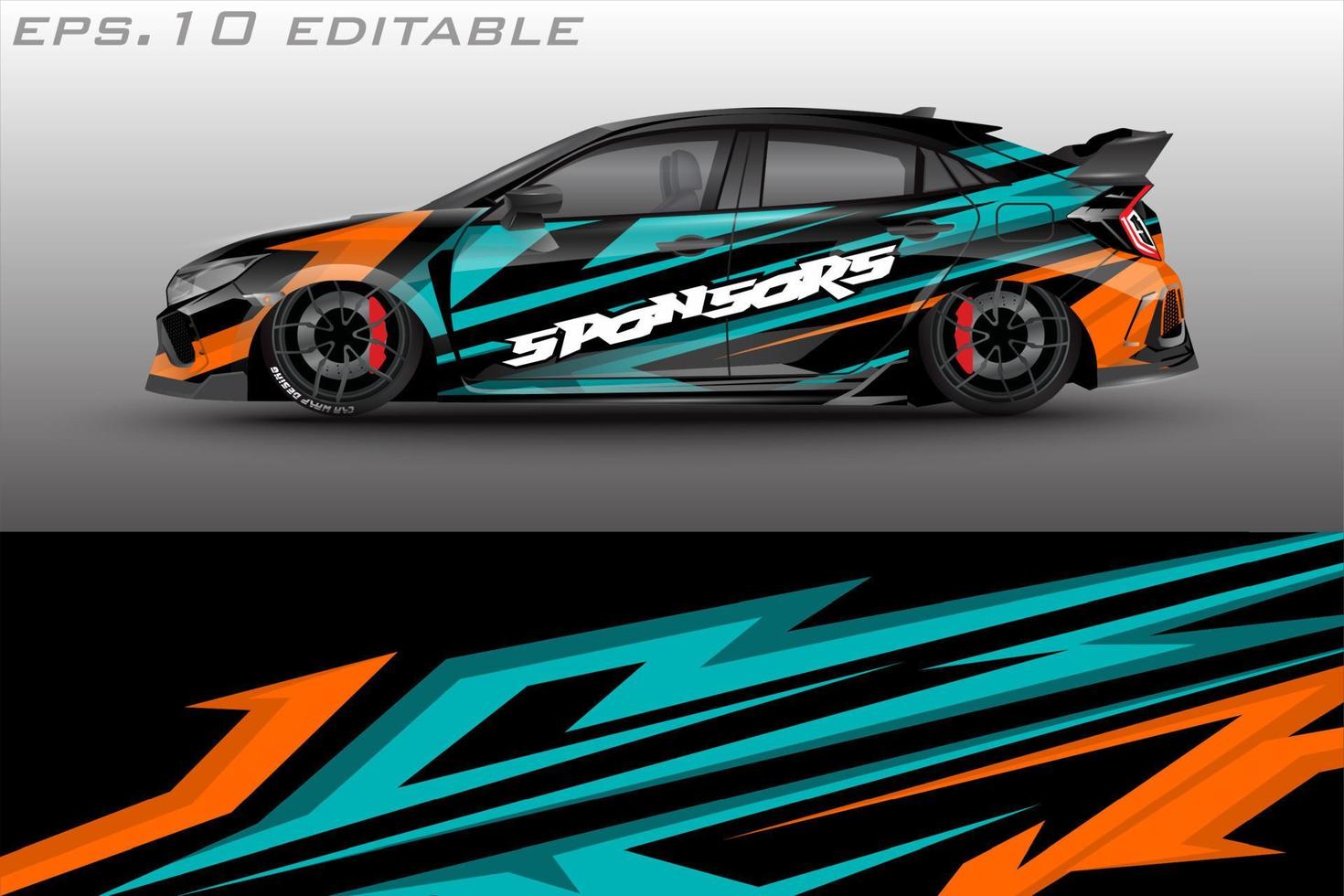 sports car sticker livery vector design