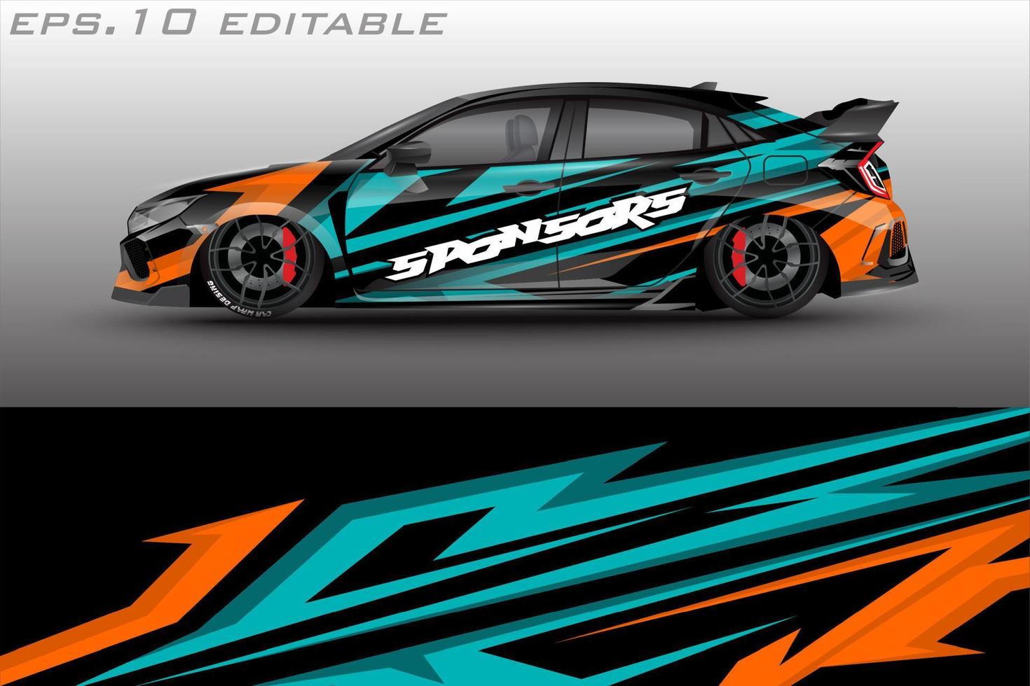 sports car sticker livery vector design