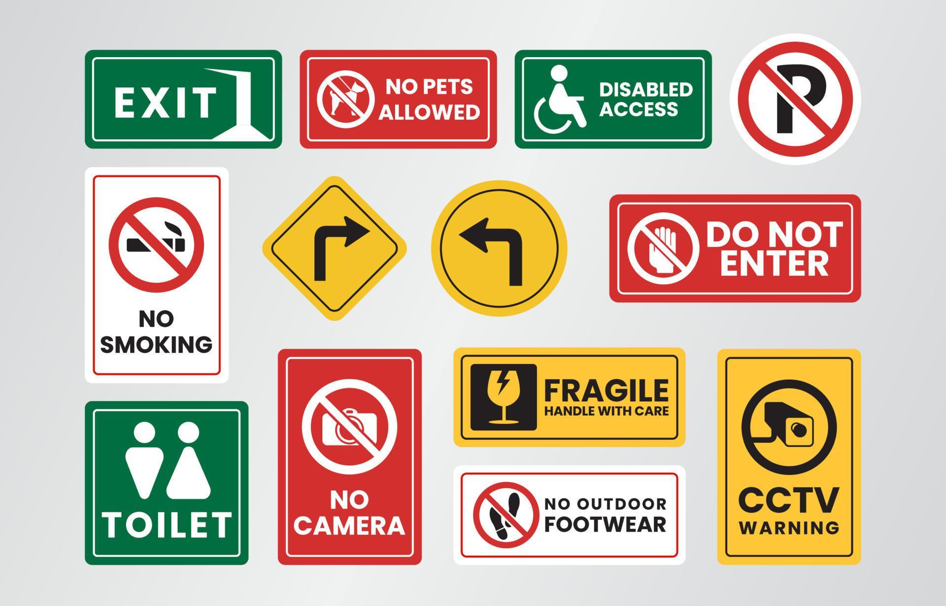 Informative Signage Collection 17074692 Vector Art at Vecteezy