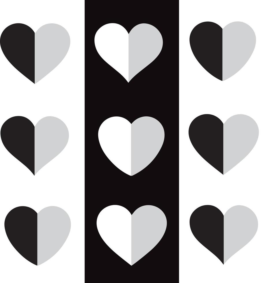 Collection of heart illustrations, Love symbol icon set vector