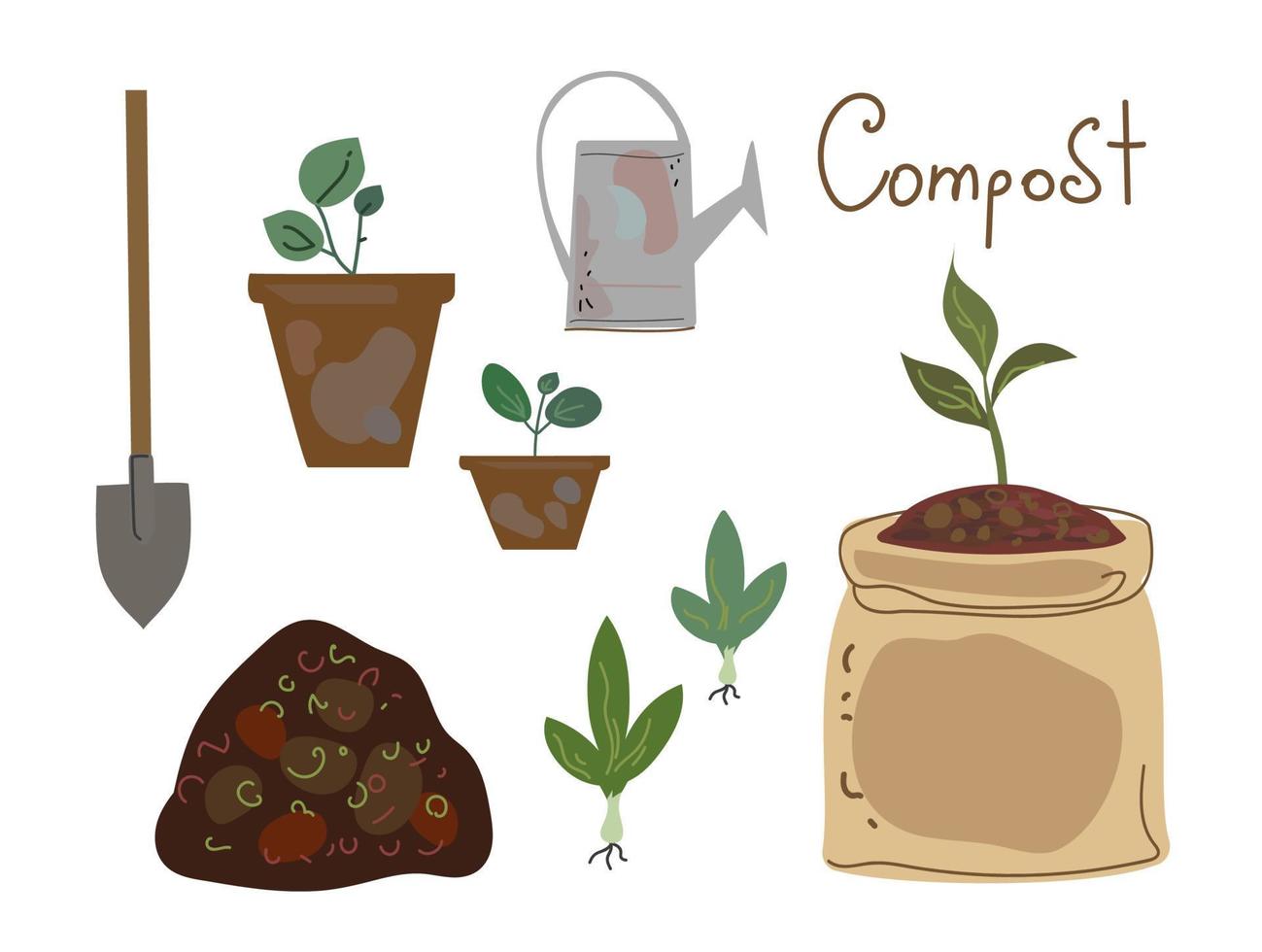 Compost organic set vector