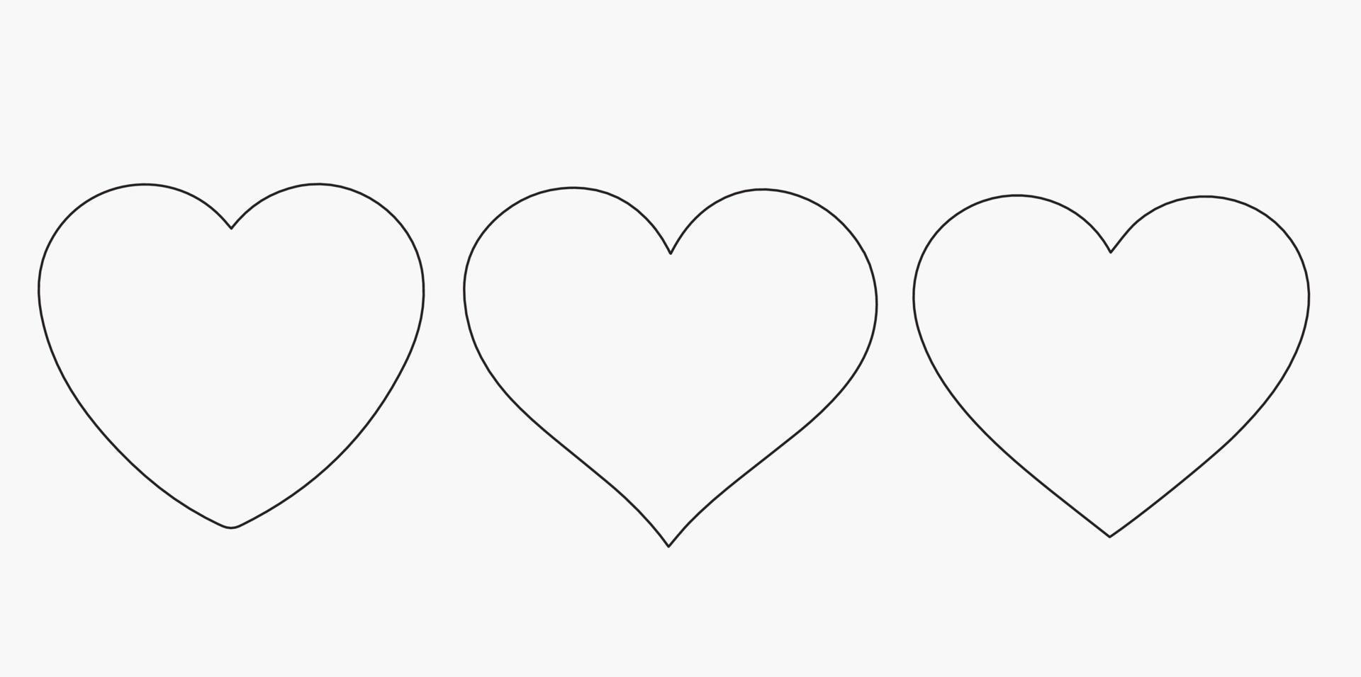 Collection of heart illustration vector