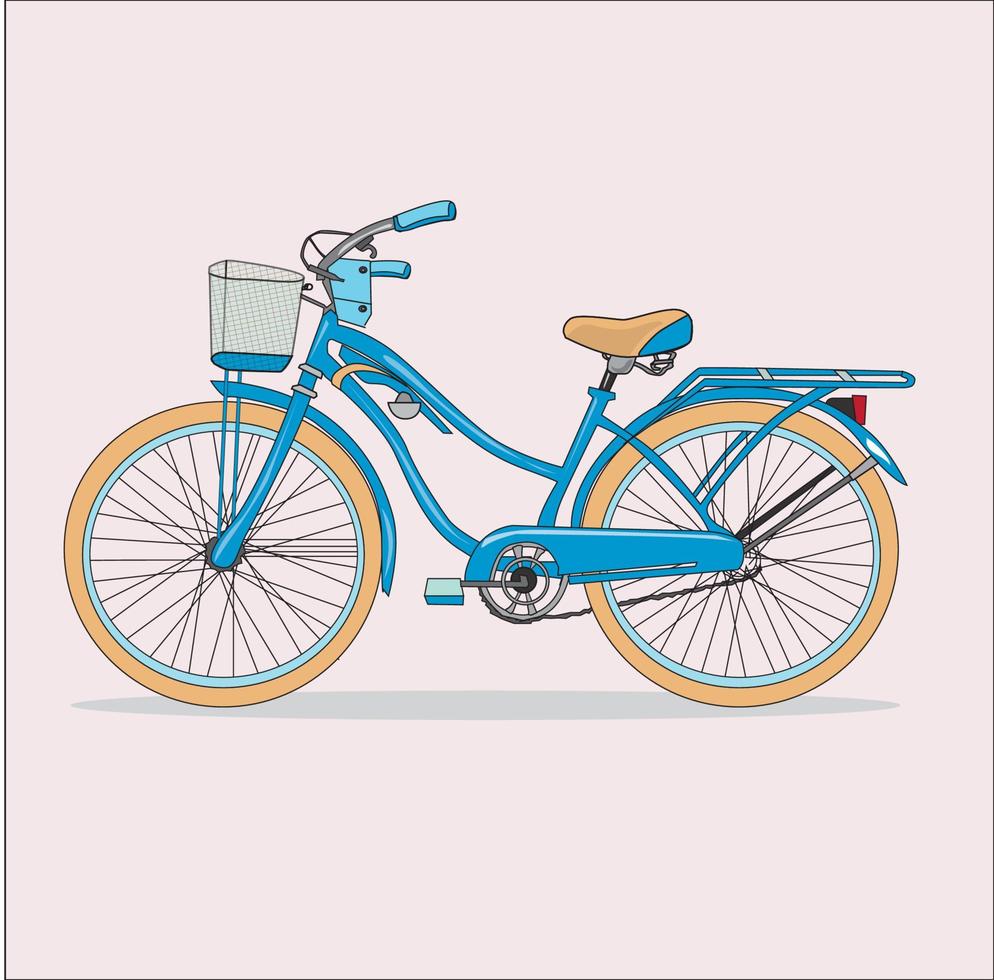 Vector illustration of an old bicycle, on a white ground