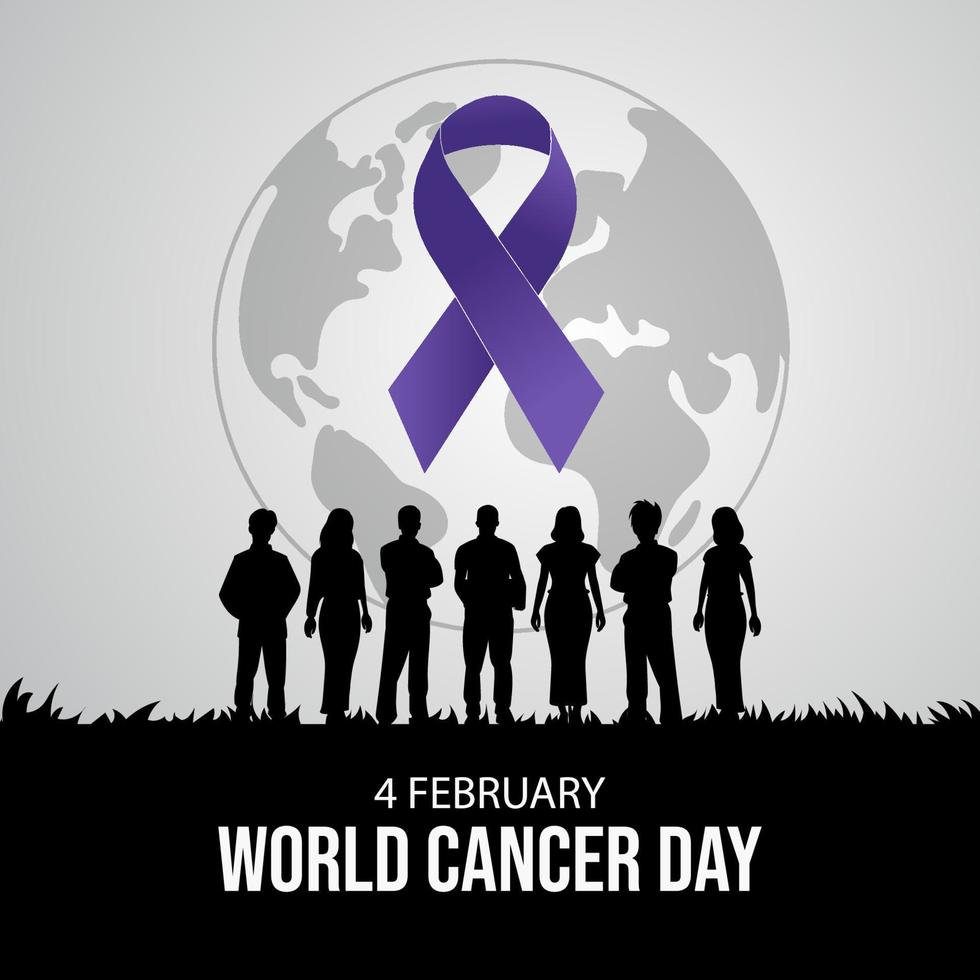 Happy World Cancer Day illustration. 4 February vector