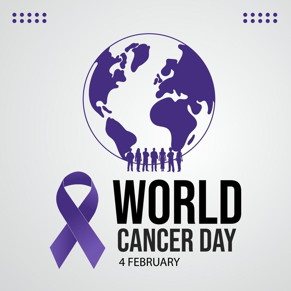 World Cancer Day banner. 4 February vector