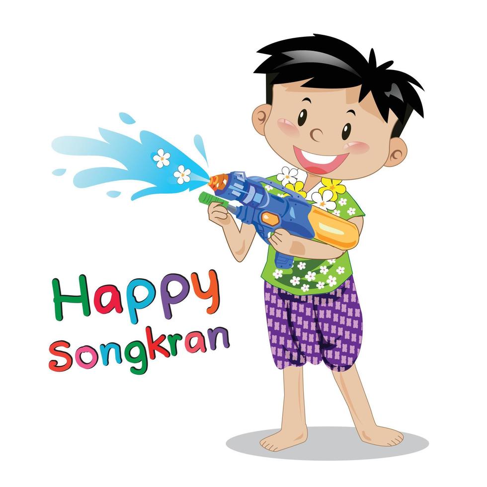 Songkran Festival vector illustration Symbols