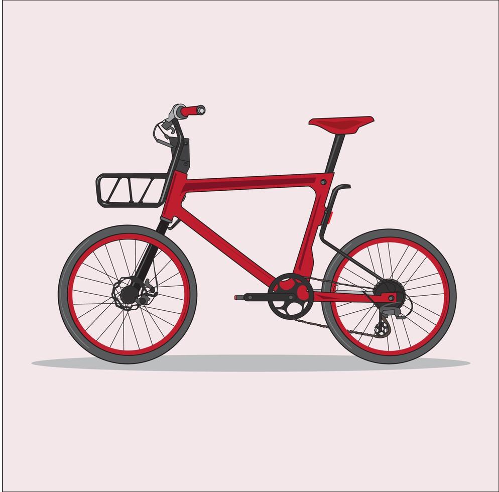 Vector illustration of an old bicycle, on a white ground