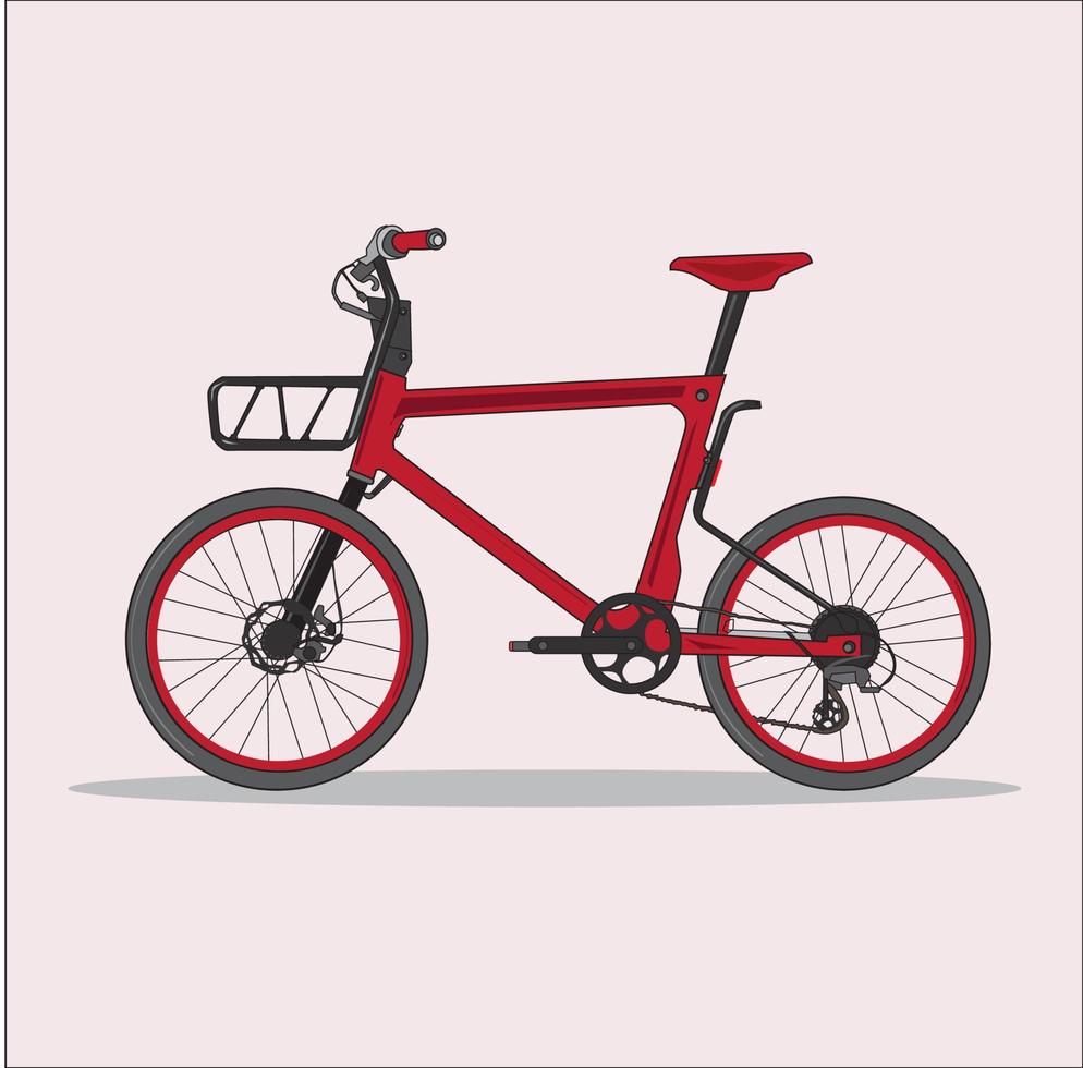 ilustración vectorial de una bicicleta vieja, en un suelo blanco vector