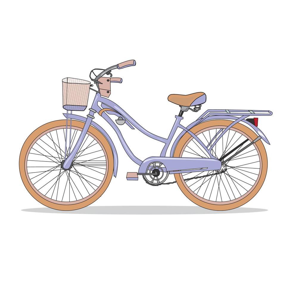 ilustración vectorial de una bicicleta vieja, en un suelo blanco vector