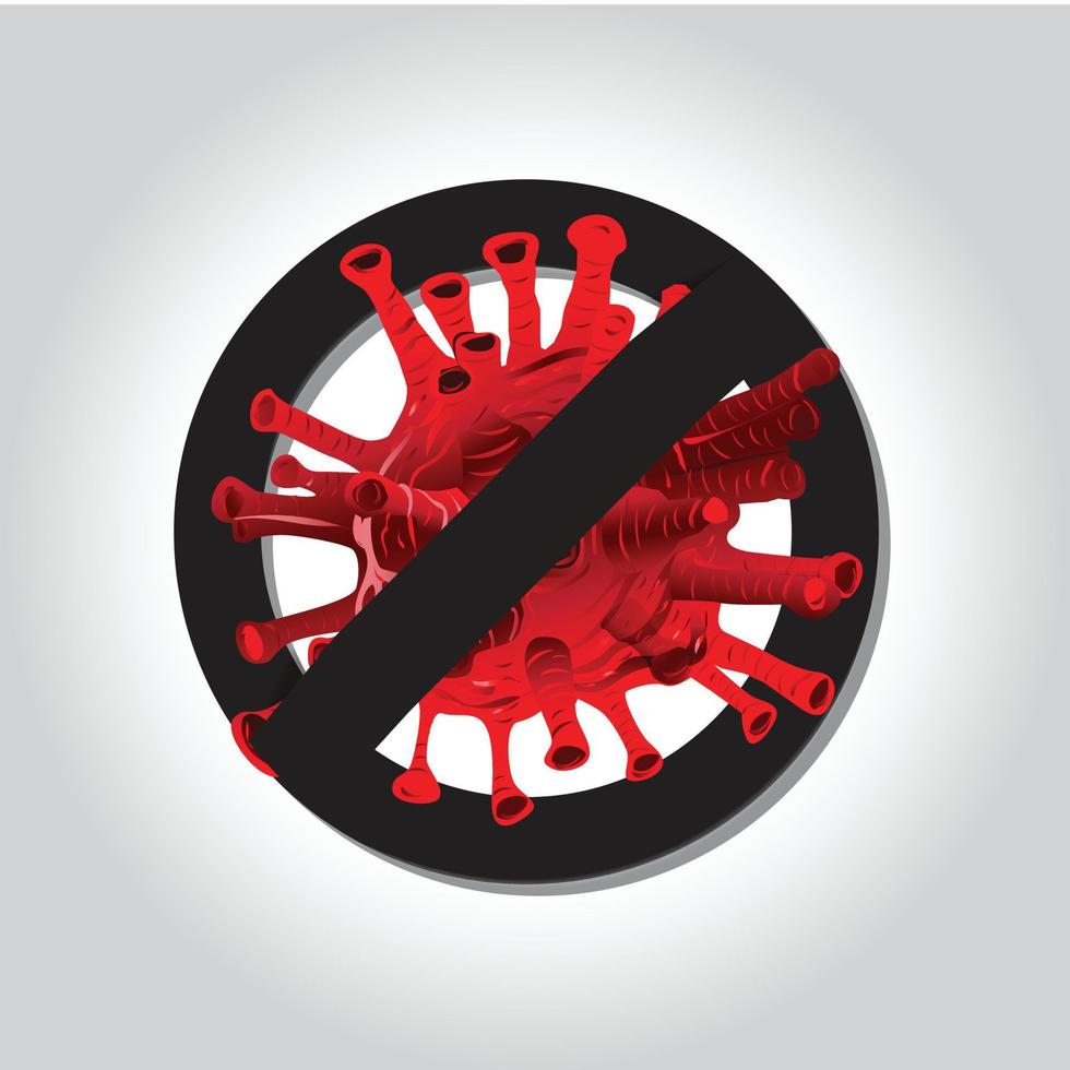 Vector illustration stop covid icons symbols