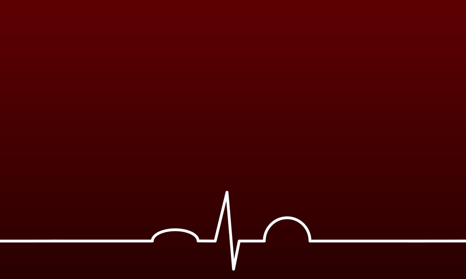 Red Background with normal EKG vector