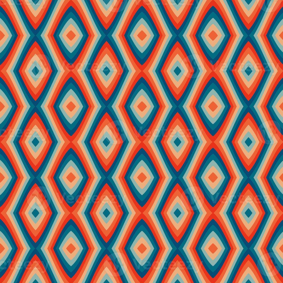 Retro kaleidoscope pattern in the style of the 70s and 60s. Geometric pattern photo