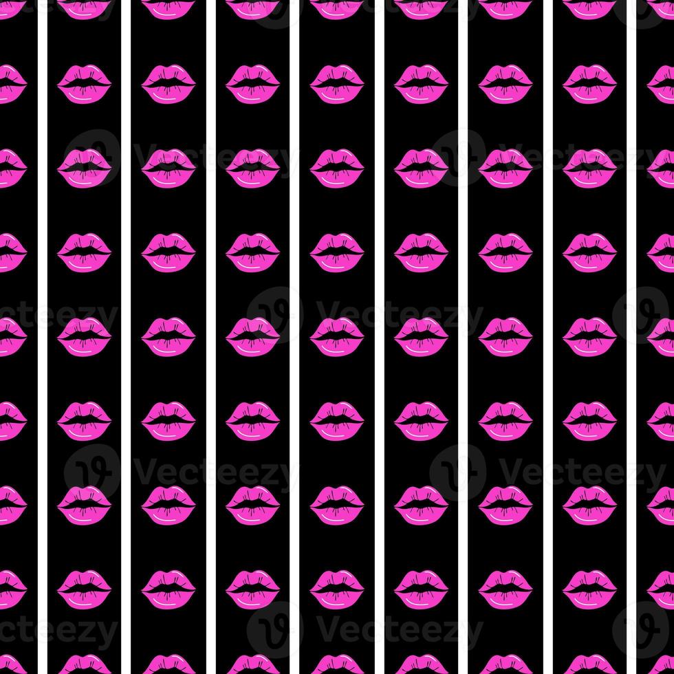 Red Lips seamless pattern. Valentines Day pattern photo