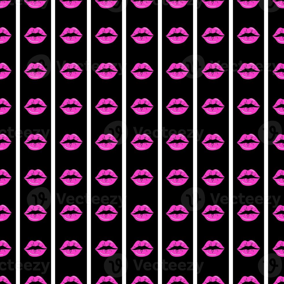 Red Lips seamless pattern. Valentines Day pattern photo