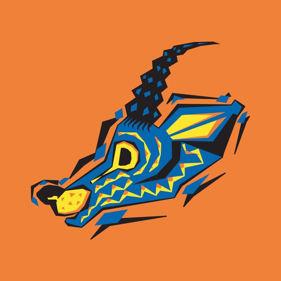 vector design of a stiff impala head