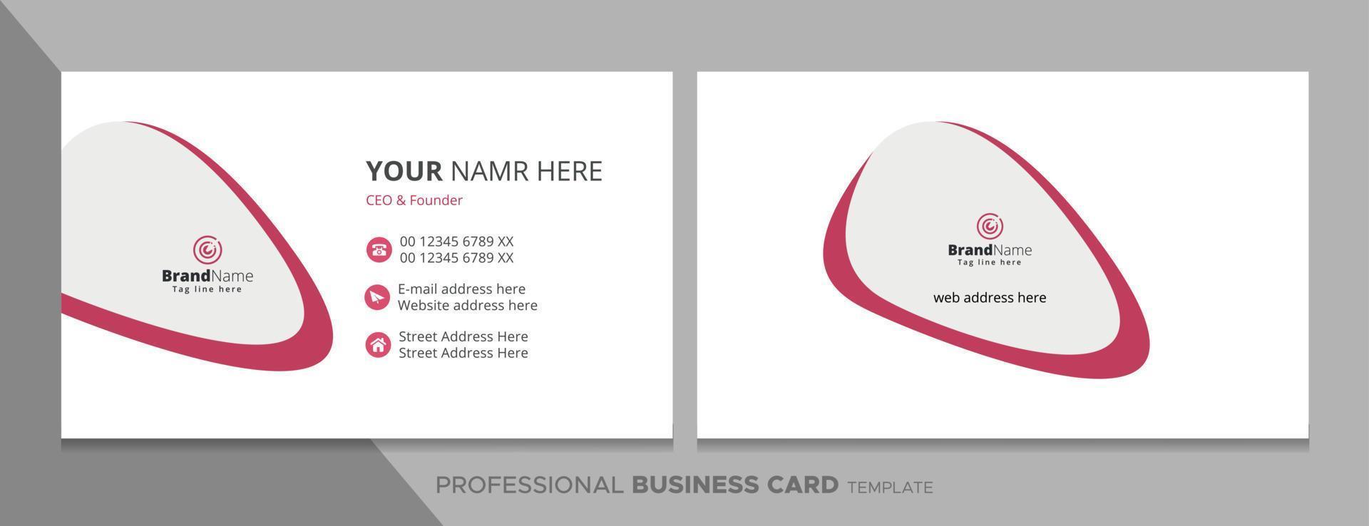 Professional Corporate Business Card Template, Fully Editable vector