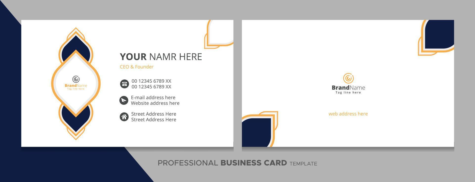 Professional Corporate Business Card Template, Fully Editable vector