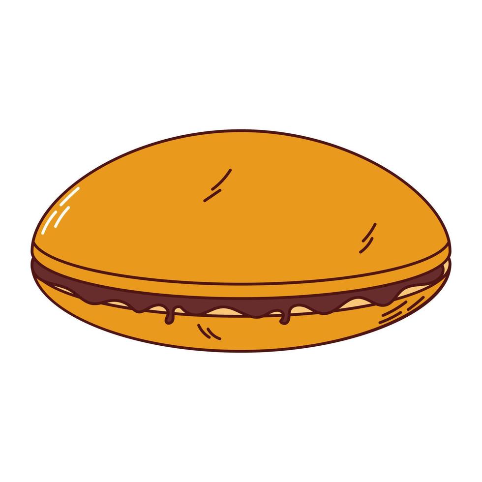 comida tradicional japonesa. Dorayaki asiático. ilustración vectorial vector