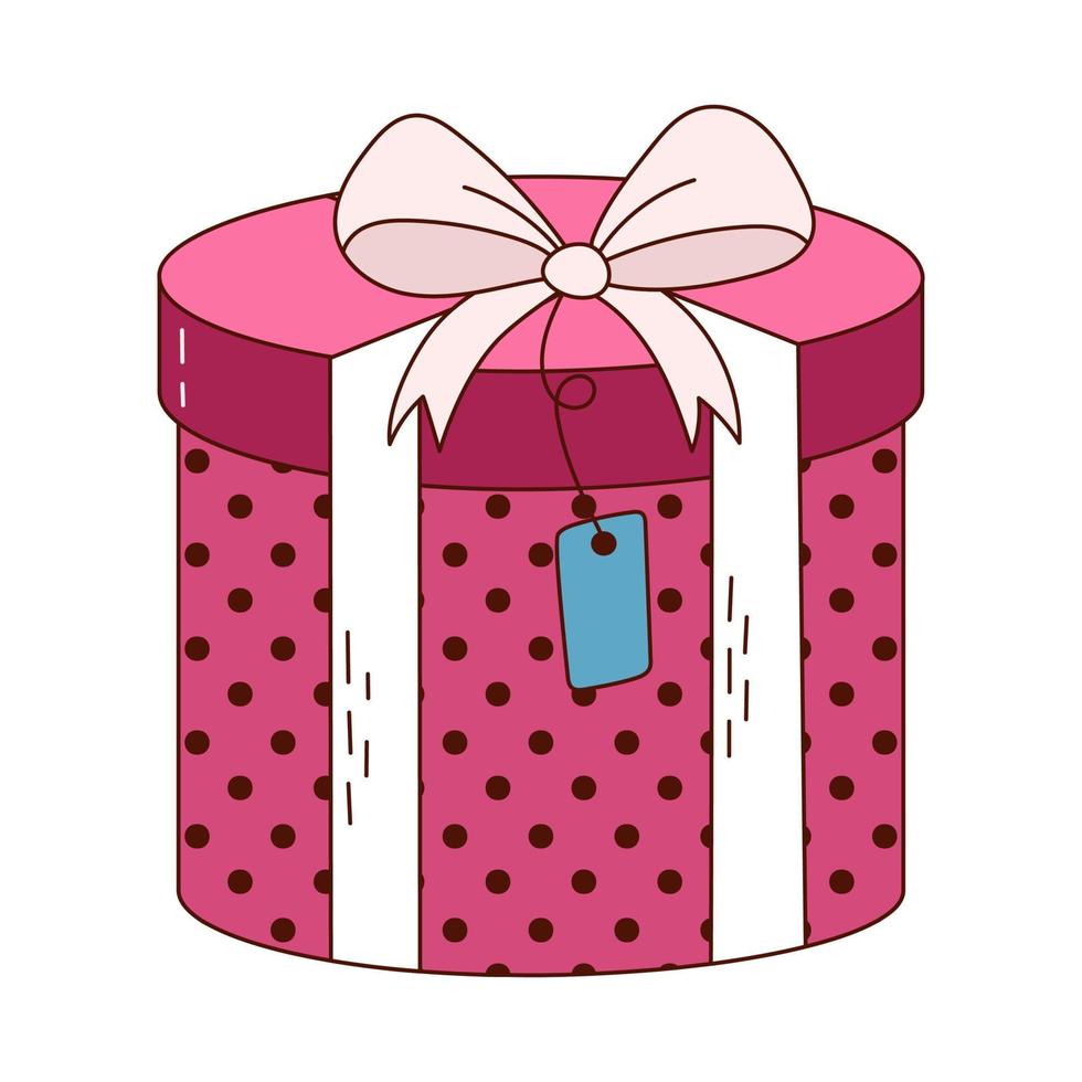 caja de regalo dibujada a mano para el día de san valentín. elementos de diseño para carteles, tarjetas de felicitación, pancartas e invitaciones. vector