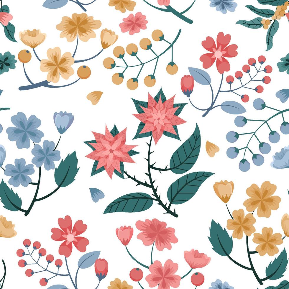 Floral Pastel Seamless Pattern Background vector