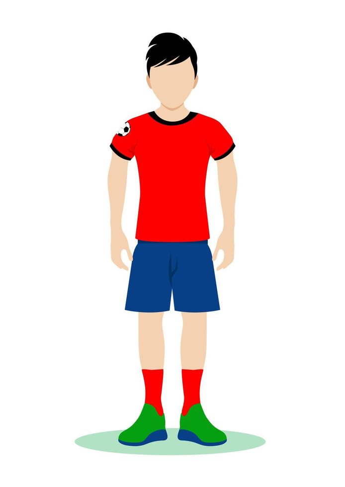 Vector illustration of soccer player isolated on white background