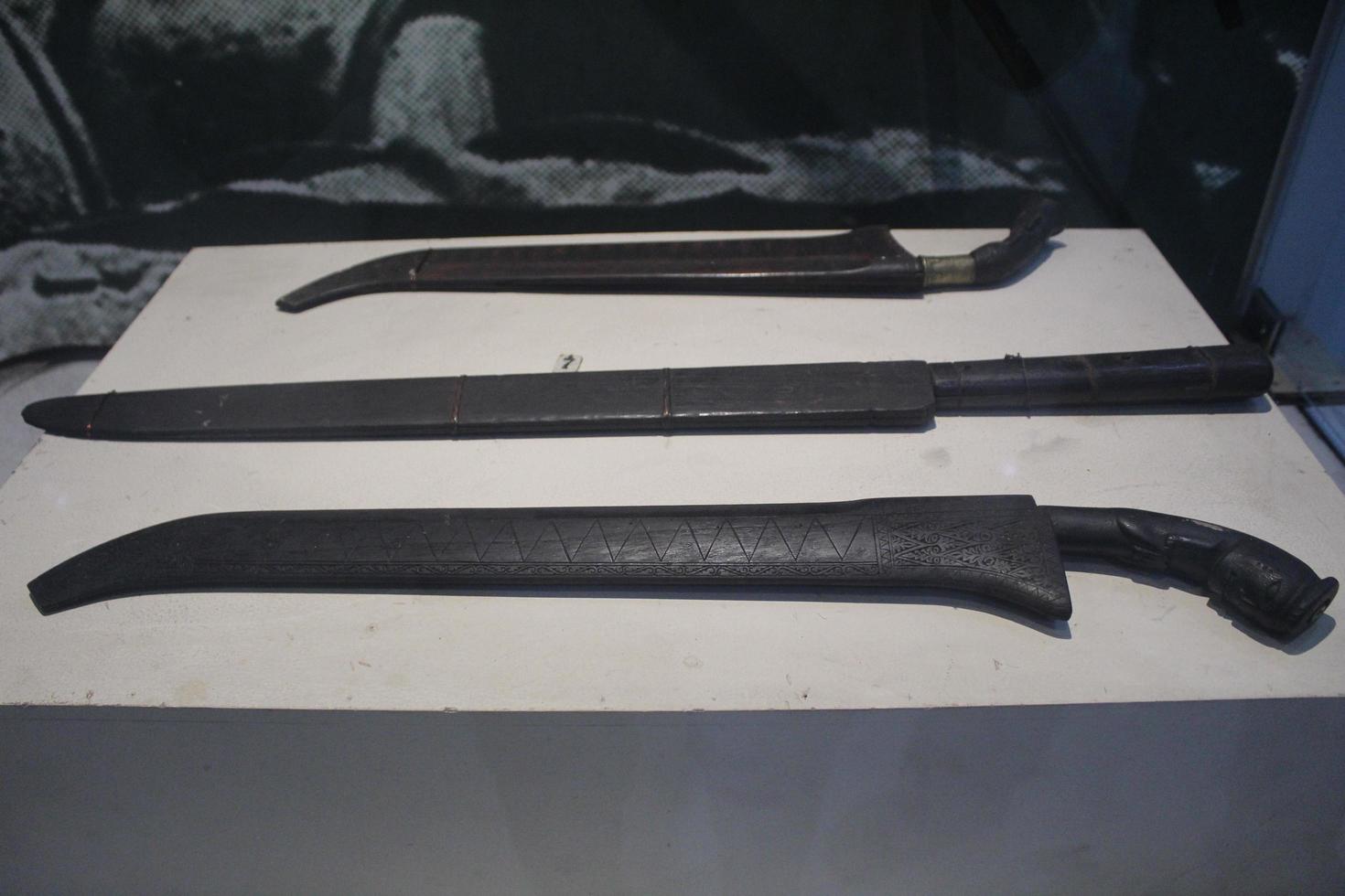 historic machetes in the museum, pictures of machetes from ancient times photo