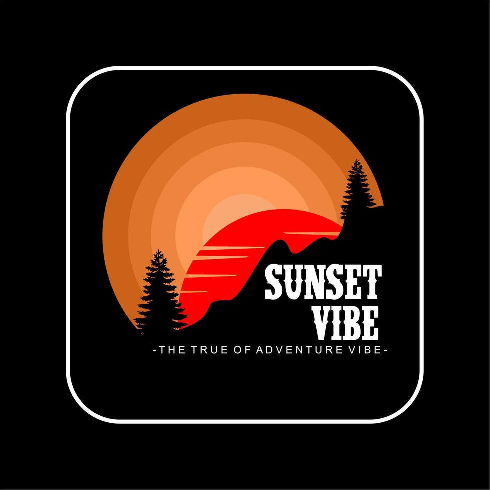 ILLUSTRATION VECTOR OF SUNSET VIBE IN HILL