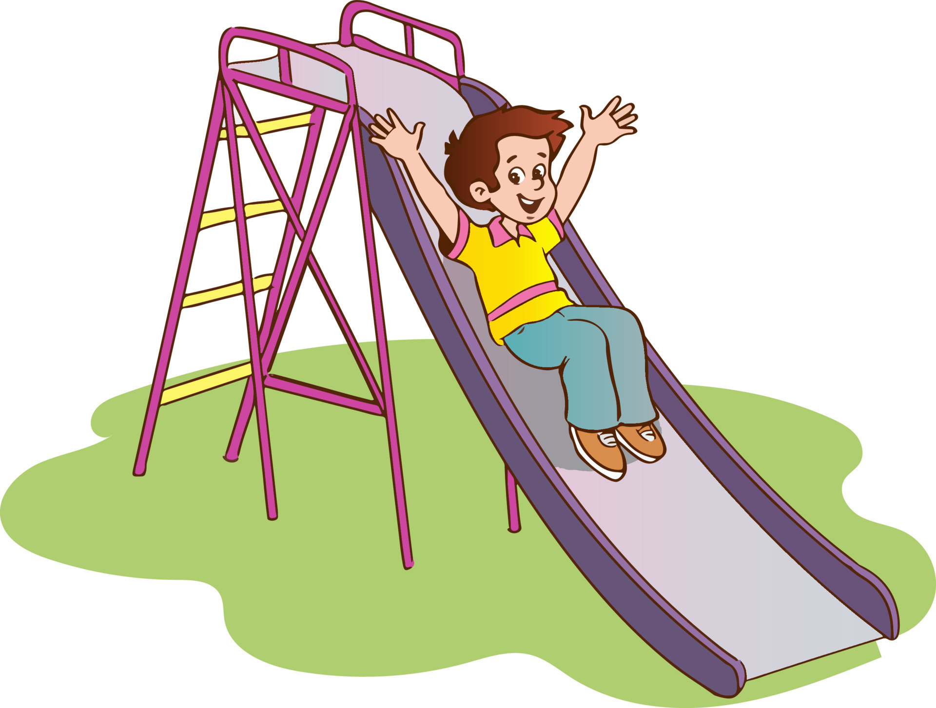 boy sliding down the slide cartoon vector 17076260 Vector Art at Vecteezy