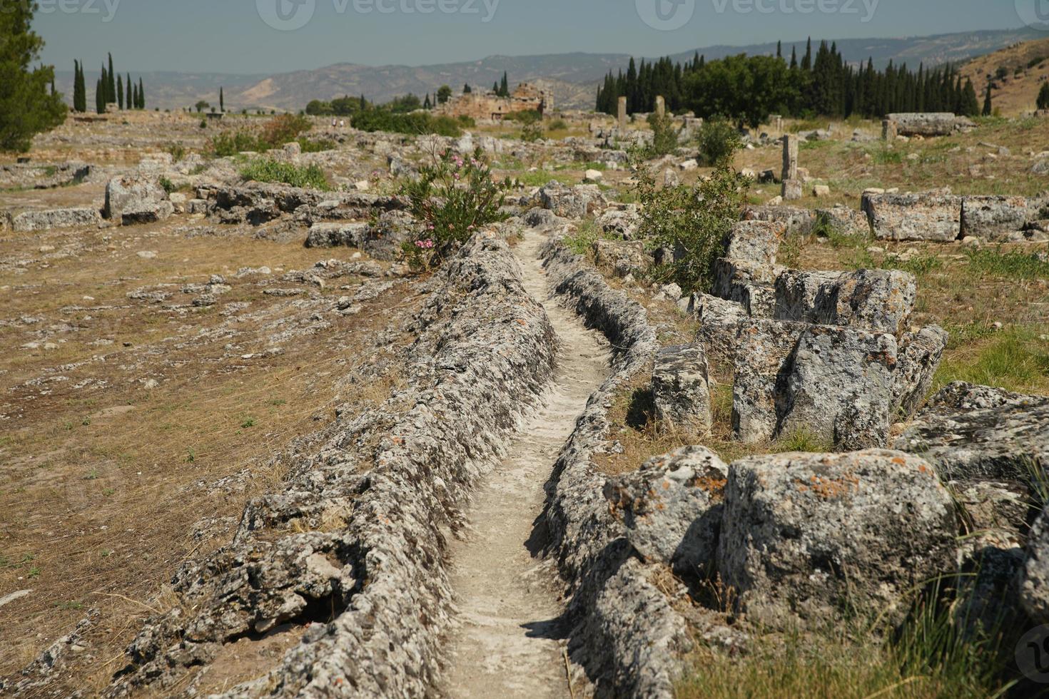 Water Canal at Hierapolis Ancient City, Pamukkale, Denizli, Turkiye photo