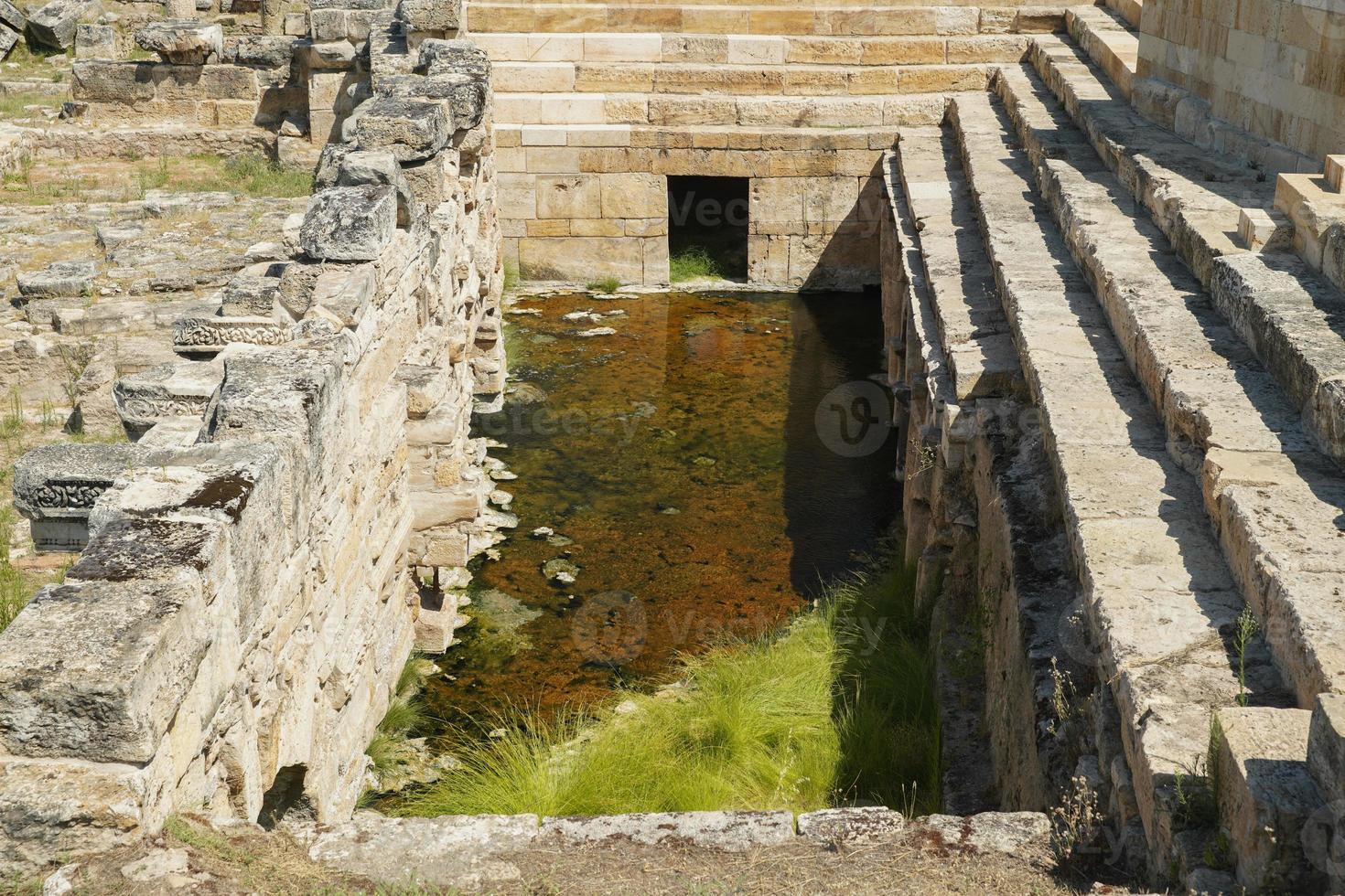 Spring Water at Hierapolis Ancient City in Pamukkale, Denizli, Turkiye photo