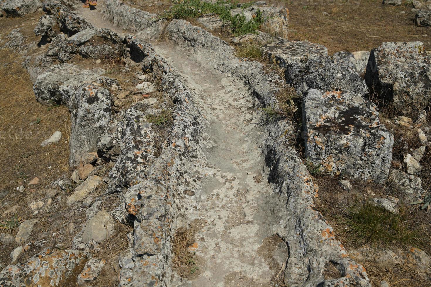 Water Canal at Hierapolis Ancient City, Pamukkale, Denizli, Turkiye photo