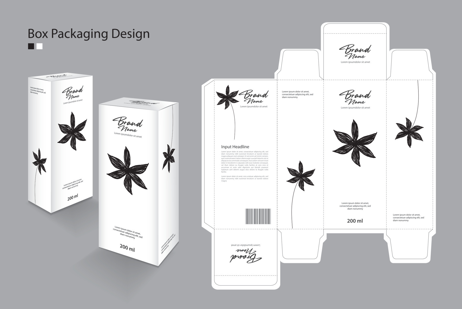 Box Packaging design Template for cosmetic Supplement spa Beauty Box Packaging design Template for cosmetic Supplement spa Beauty