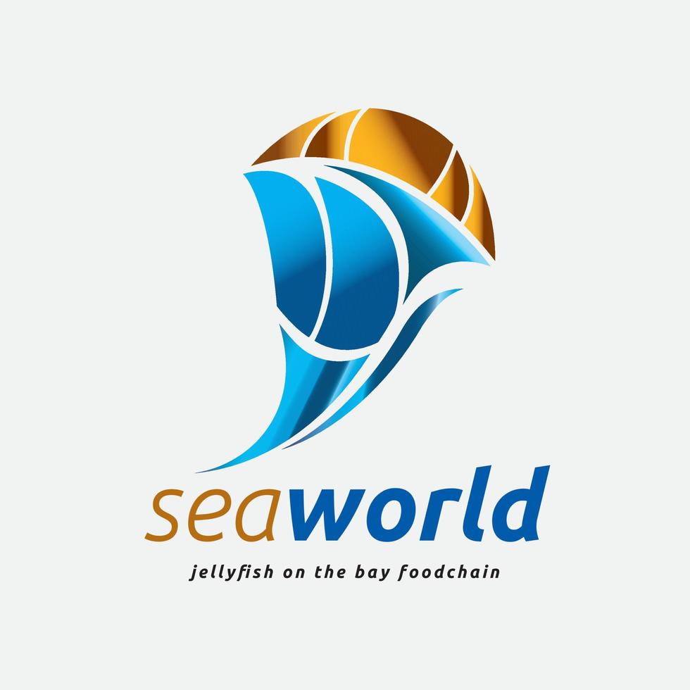 Jellyfish Sea World Adventure Logo vector