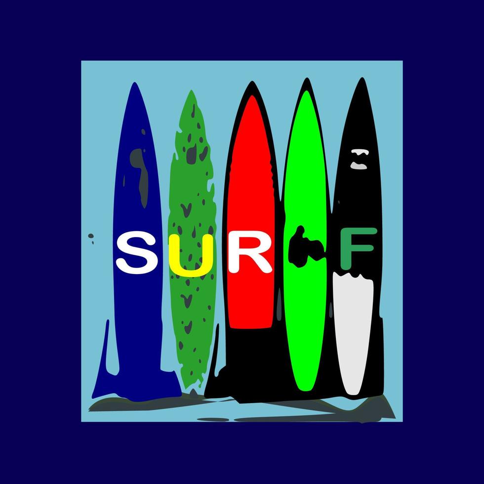 Surf illustration typoghrapy for t-shirt print vector