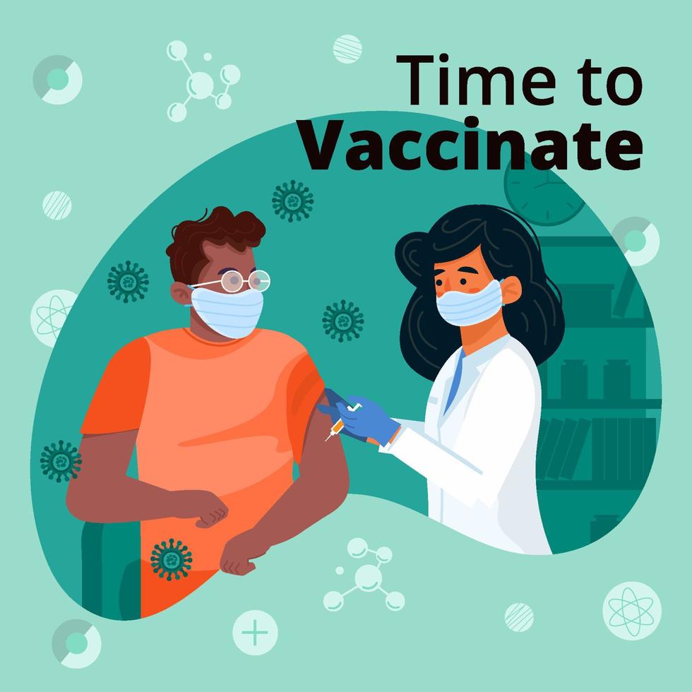 Time to Vaccinate Concept vector