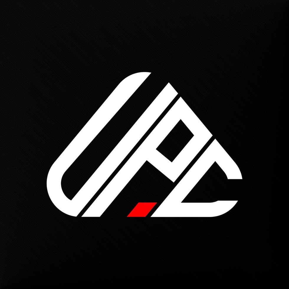 diseño creativo del logotipo de letra upc con gráfico vectorial, logotipo simple y moderno de upc. vector