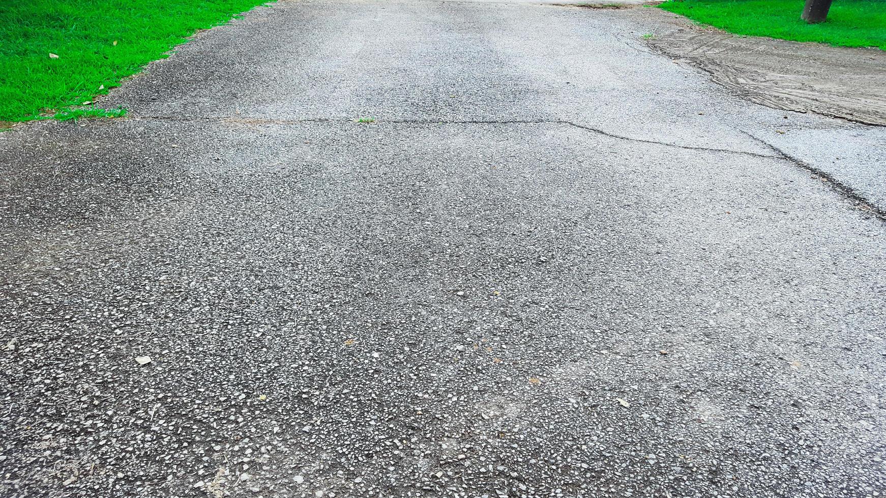 Top view of old asphalt drive way photo