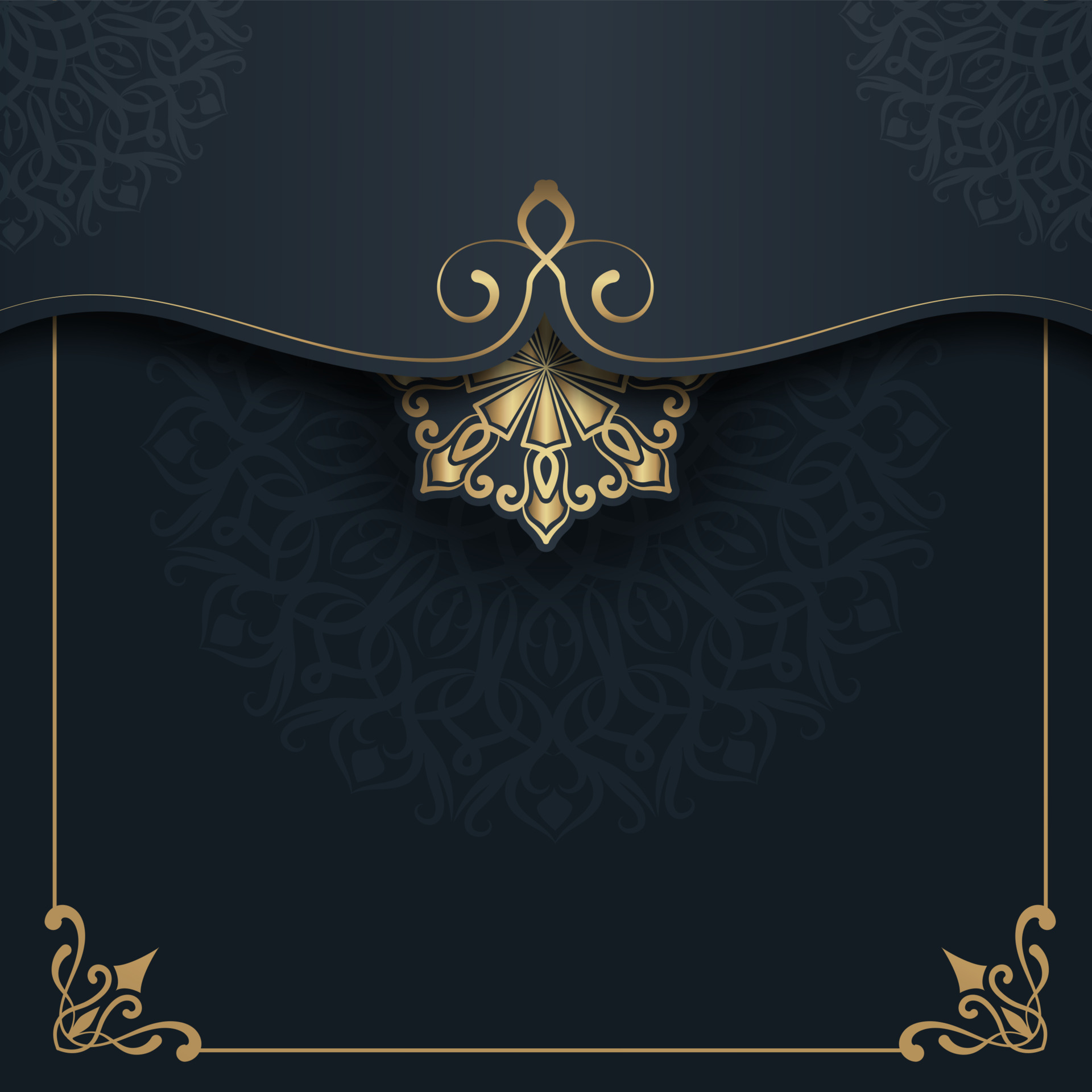 Gray background with golden mandala ornament 17077181 Vector Art at