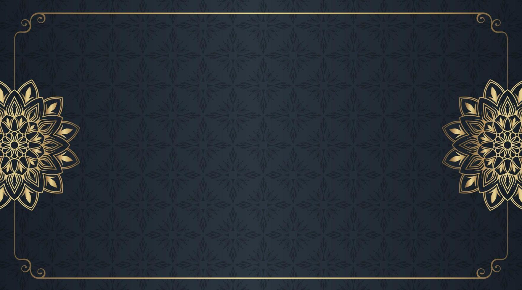 Gray background with golden mandala ornament vector