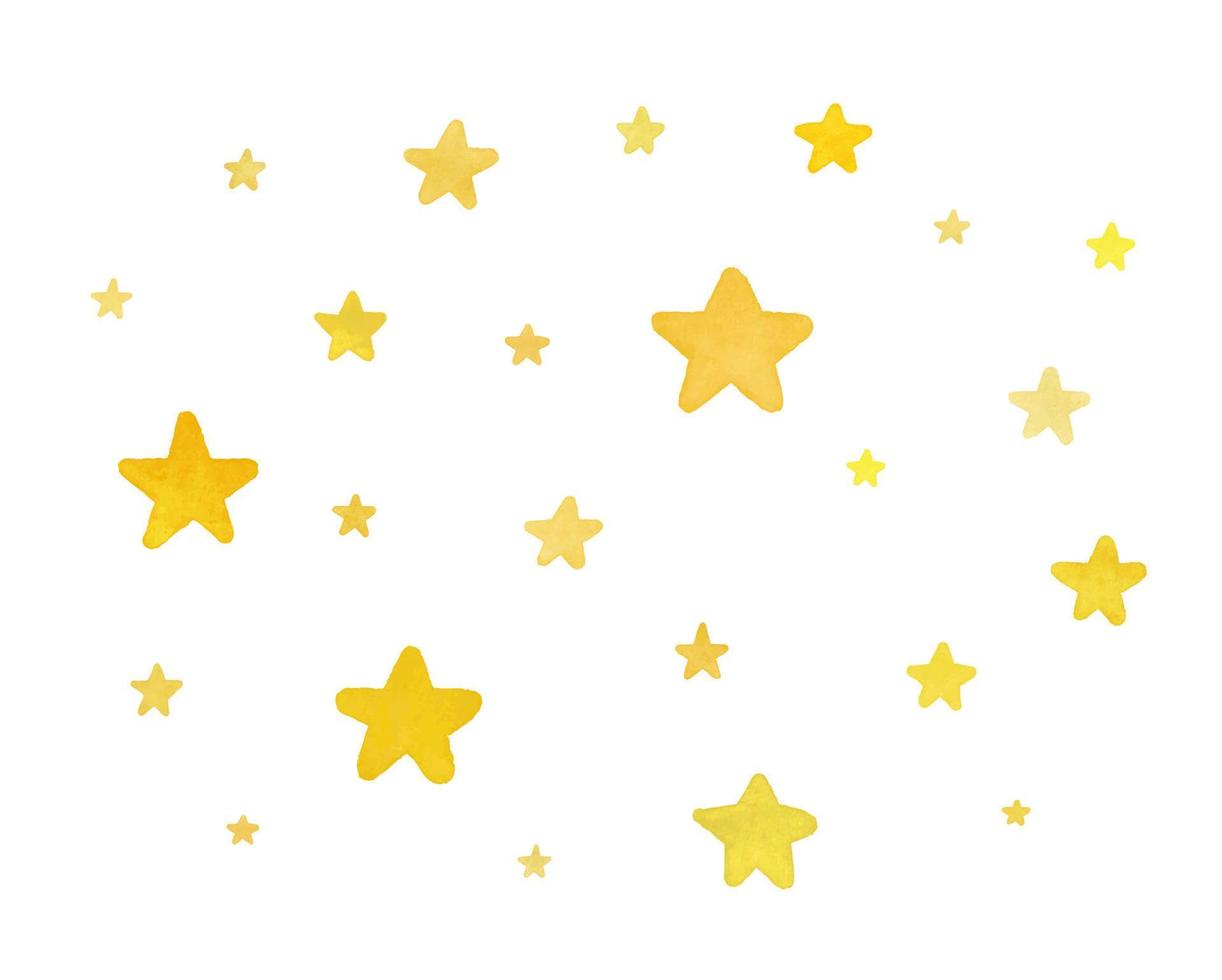 Watercolor vector pattern with yellow stars. Backdrop pattern for design, paper, fabric.