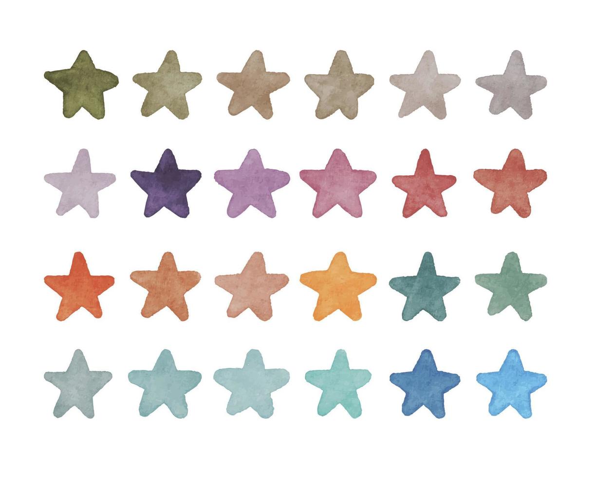 Watercolor vector pattern with color stars. Backdrop pattern for design, paper, fabric.