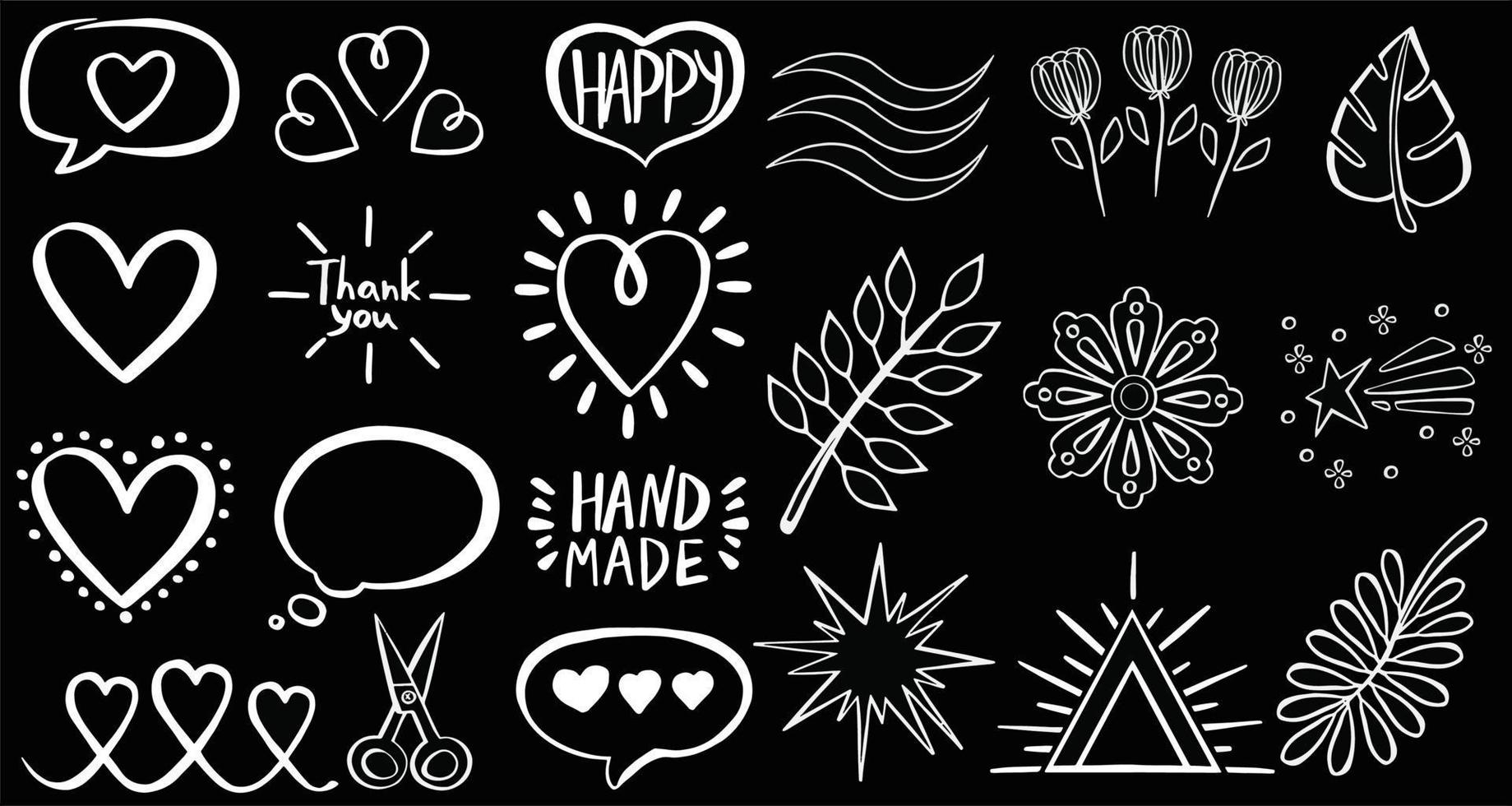 Set of sketch icons for site or mobile application. Vector