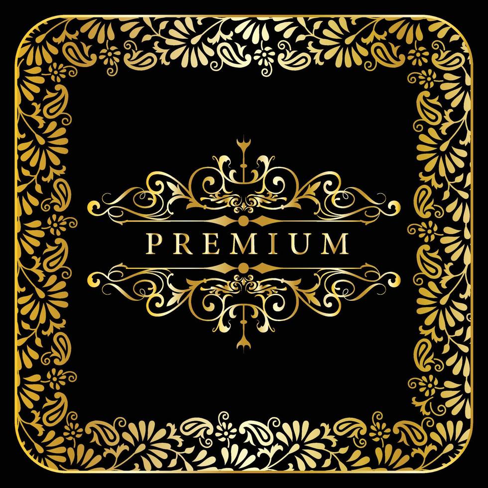 Golden premium Flourishes calligraphic vintage ornamental background vector