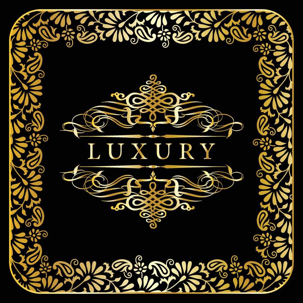 Golden Flourishes luxury calligraphic vintage ornamental background vector