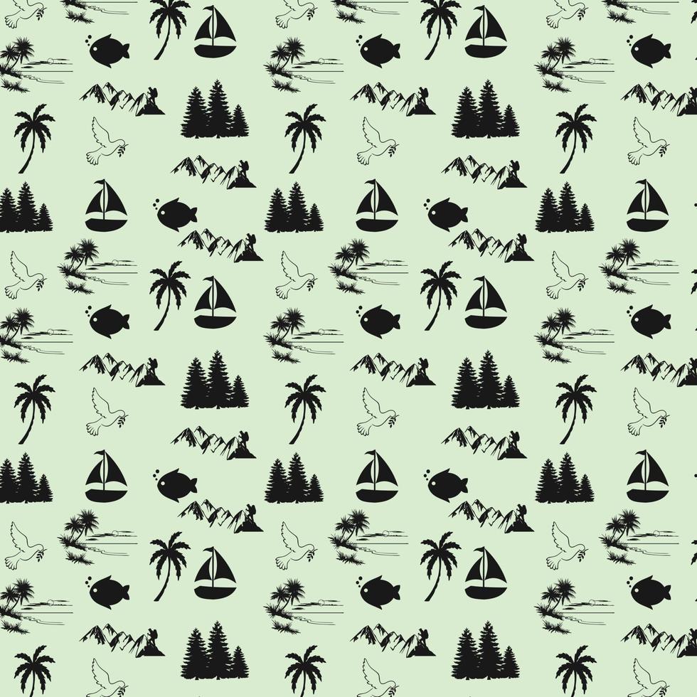 Vector and Nature and beach elements pattern