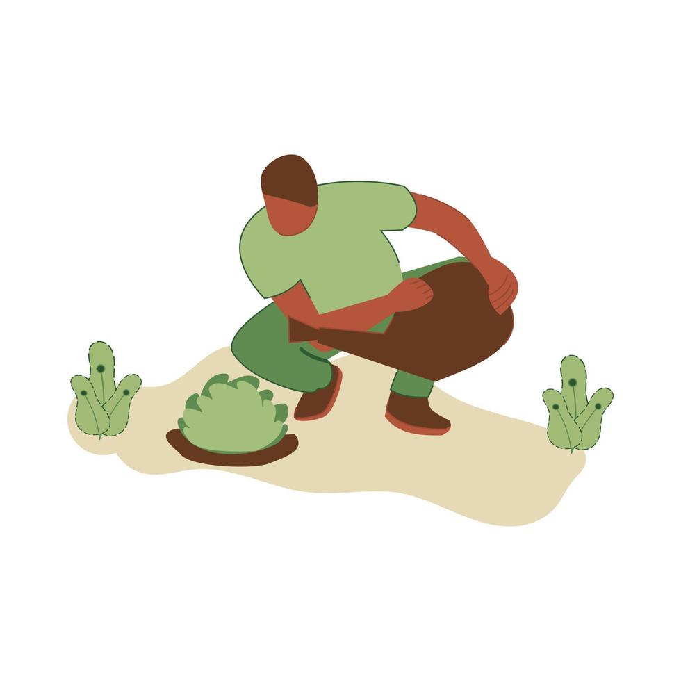 Vector illustration of people planting trees. concept of saving the earth. Ecology volunteering concept. Design for ecology activism