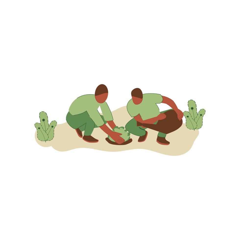 Vector illustration of people planting trees. concept of saving the earth. Ecology volunteering concept. Design for ecology activism