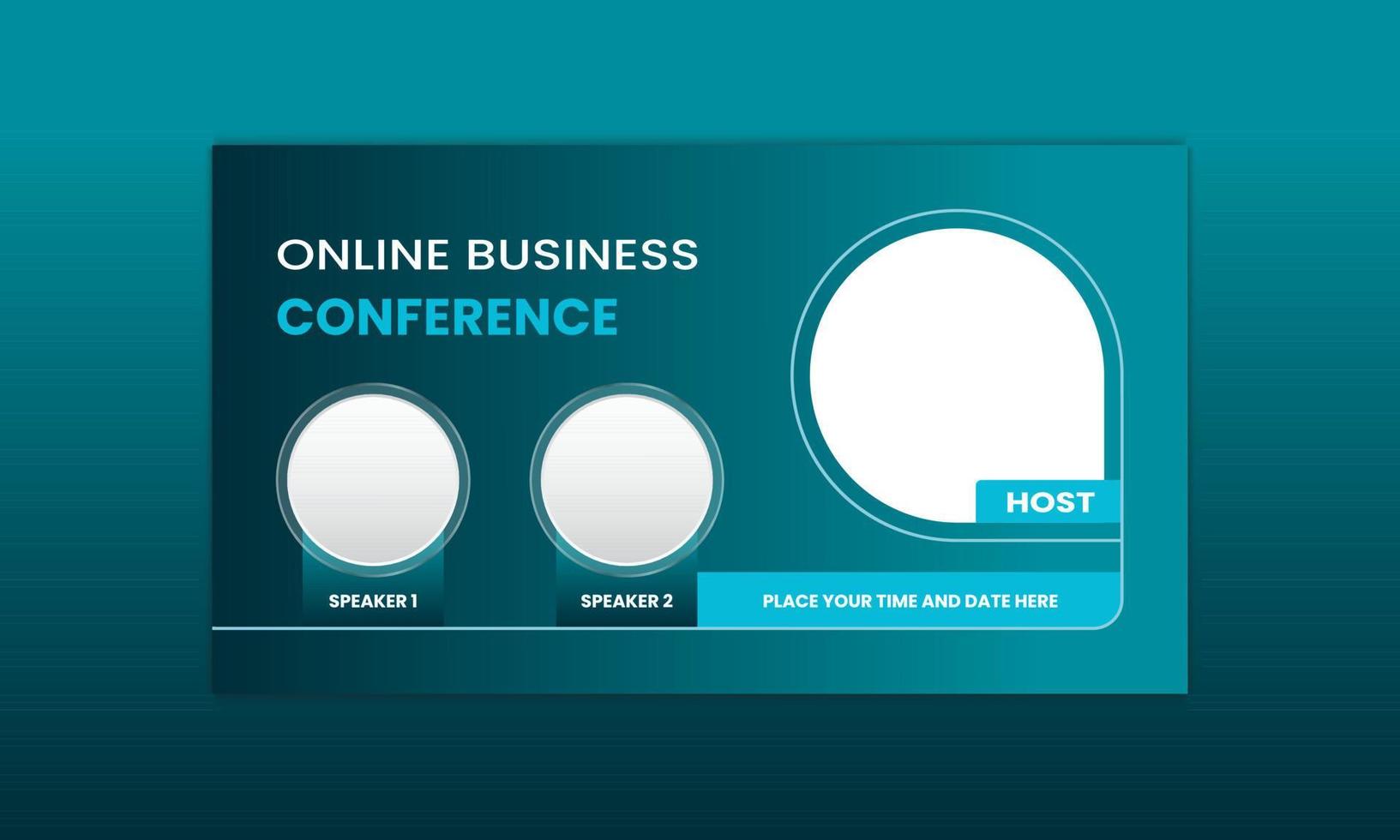 Online conference web banner or social media banner design. Business webinar invitation or live conference banner design vector
